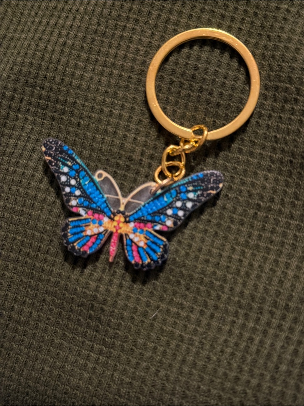 Blue Multicolor Butterfly Keychain